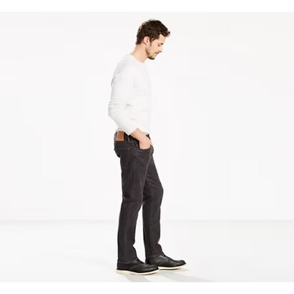 LEVI’S® Men’s 502™ REGULAR TAPER FIT STRETCH JEANS BLACK 36 x 30 - Picture 2 of 12